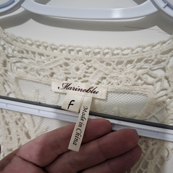 Marineblu cream lace tanktop womens cottagecore - Picture 3 of 3